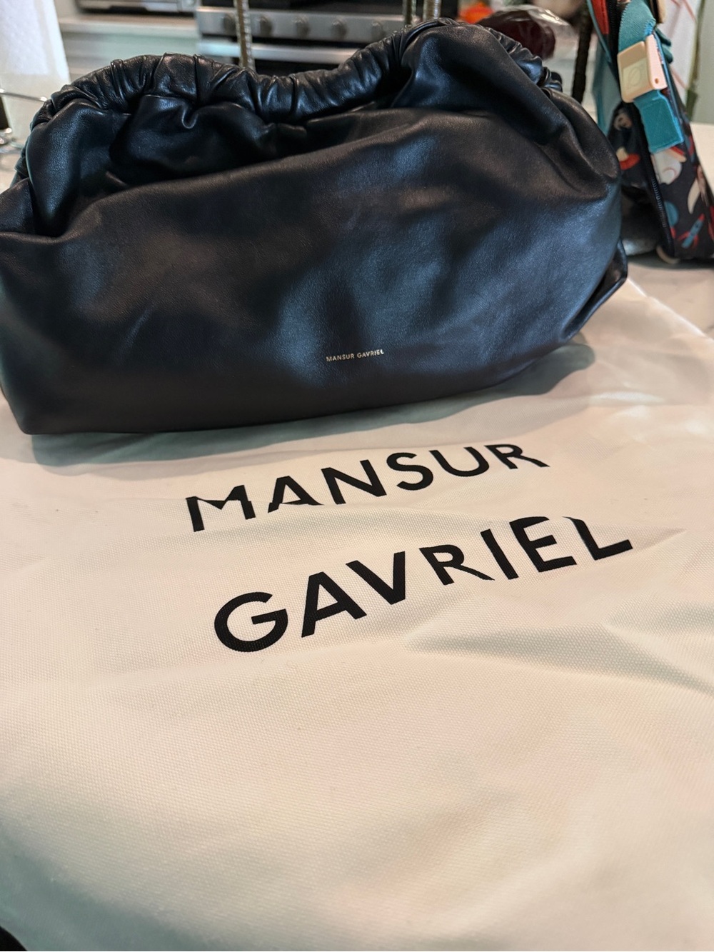 Mansur Gavriel Black Leather Cloud Shoulder Pouch